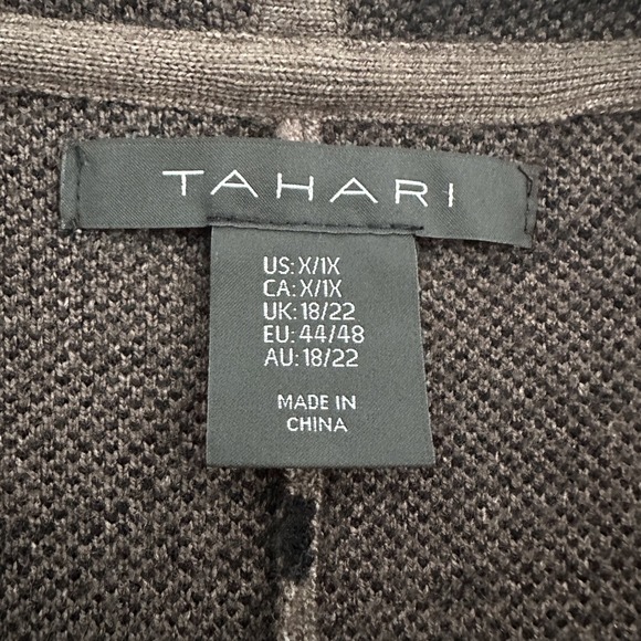 Tahari Camo Print Hooded Zip Up Poncho‎ Cape Sweater Jacket Plus Size X/1X Boho - Picture 3 of 12